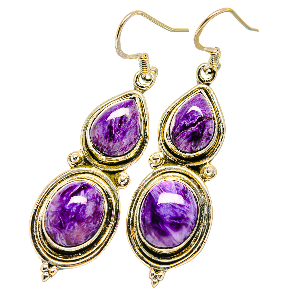 Charoite Earrings handcrafted by Anasilvercos - EARR418386