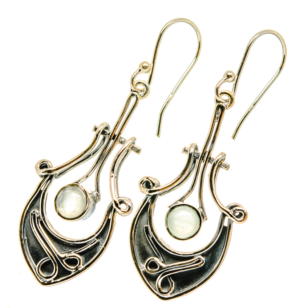 Rainbow Moonstone Earrings handcrafted by Anasilvercos - EARR418399