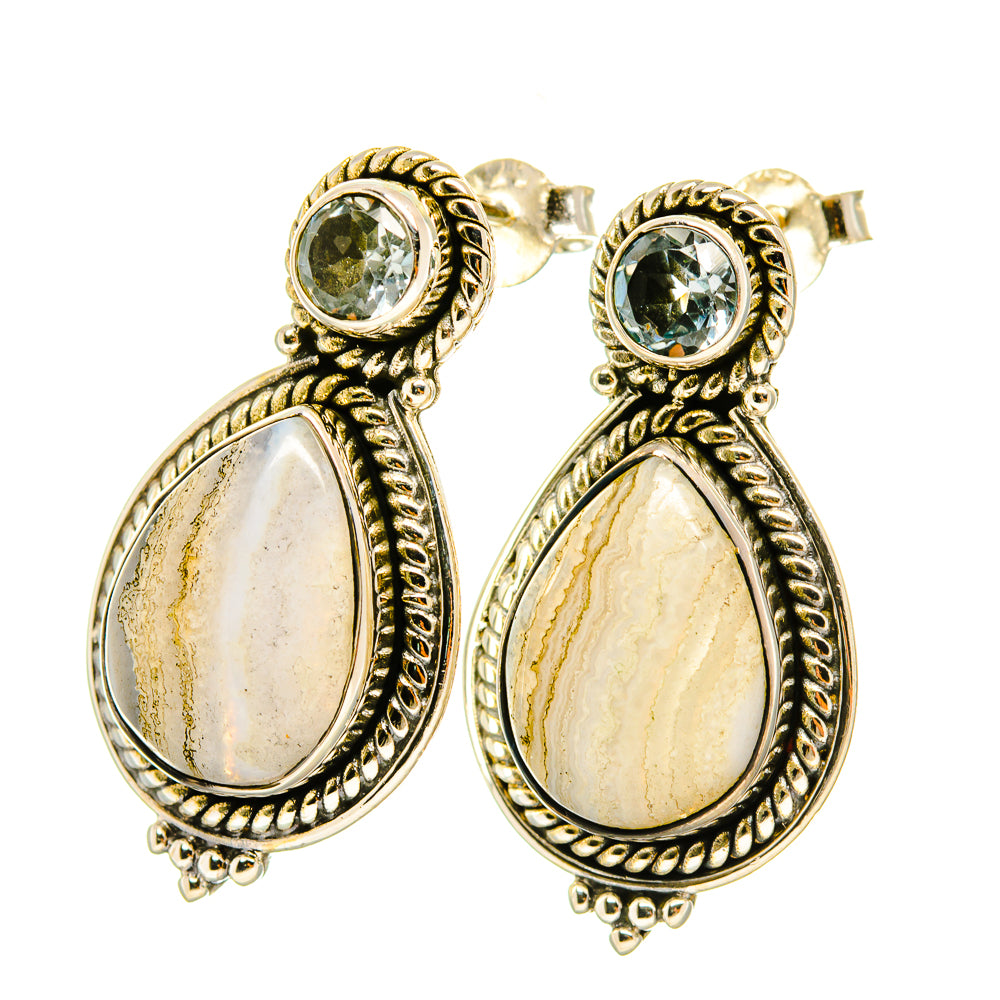 Blue Scheelite Earrings handcrafted by Anasilvercos - EARR418406
