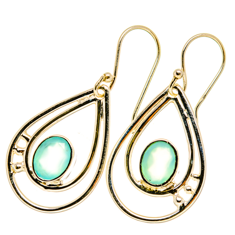 Aqua Chalcedony Earrings handcrafted by Anasilvercos - EARR418408