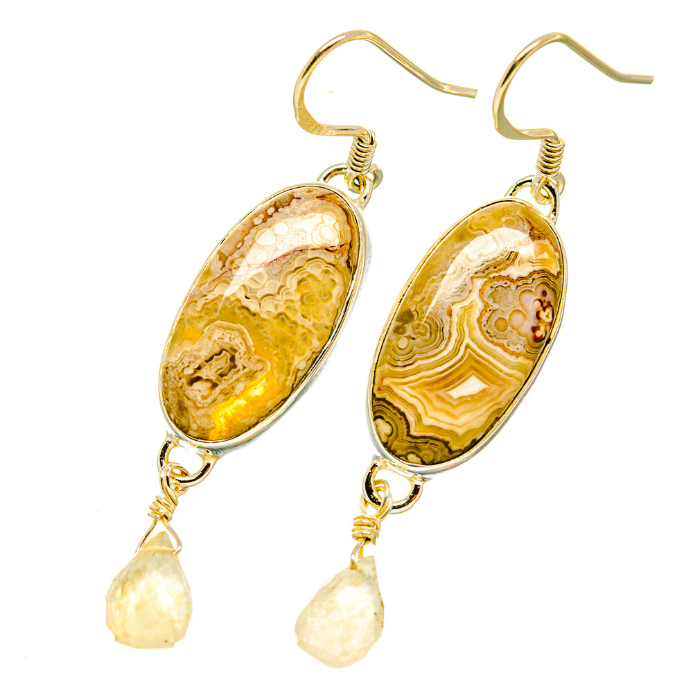 Laguna Lace Agate Earrings handcrafted by Anasilvercos - EARR418412