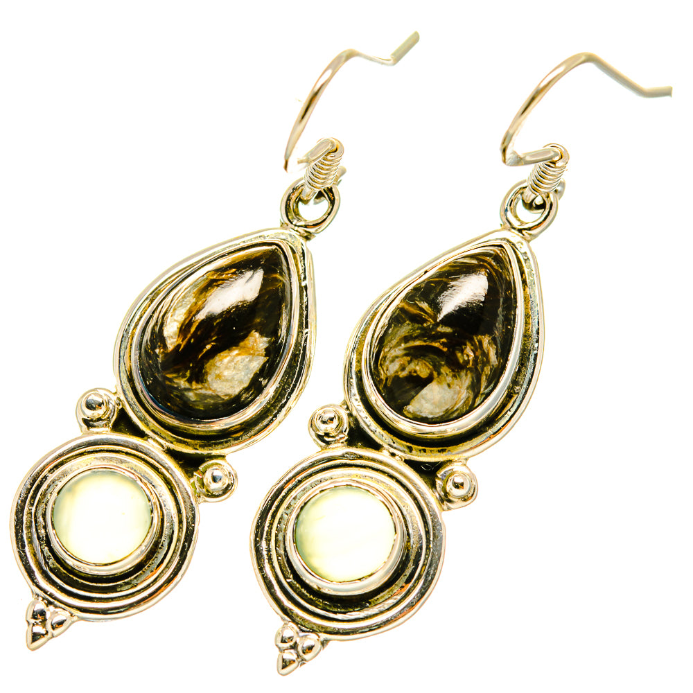 Golden Seraphinite Earrings handcrafted by Anasilvercos - EARR418419