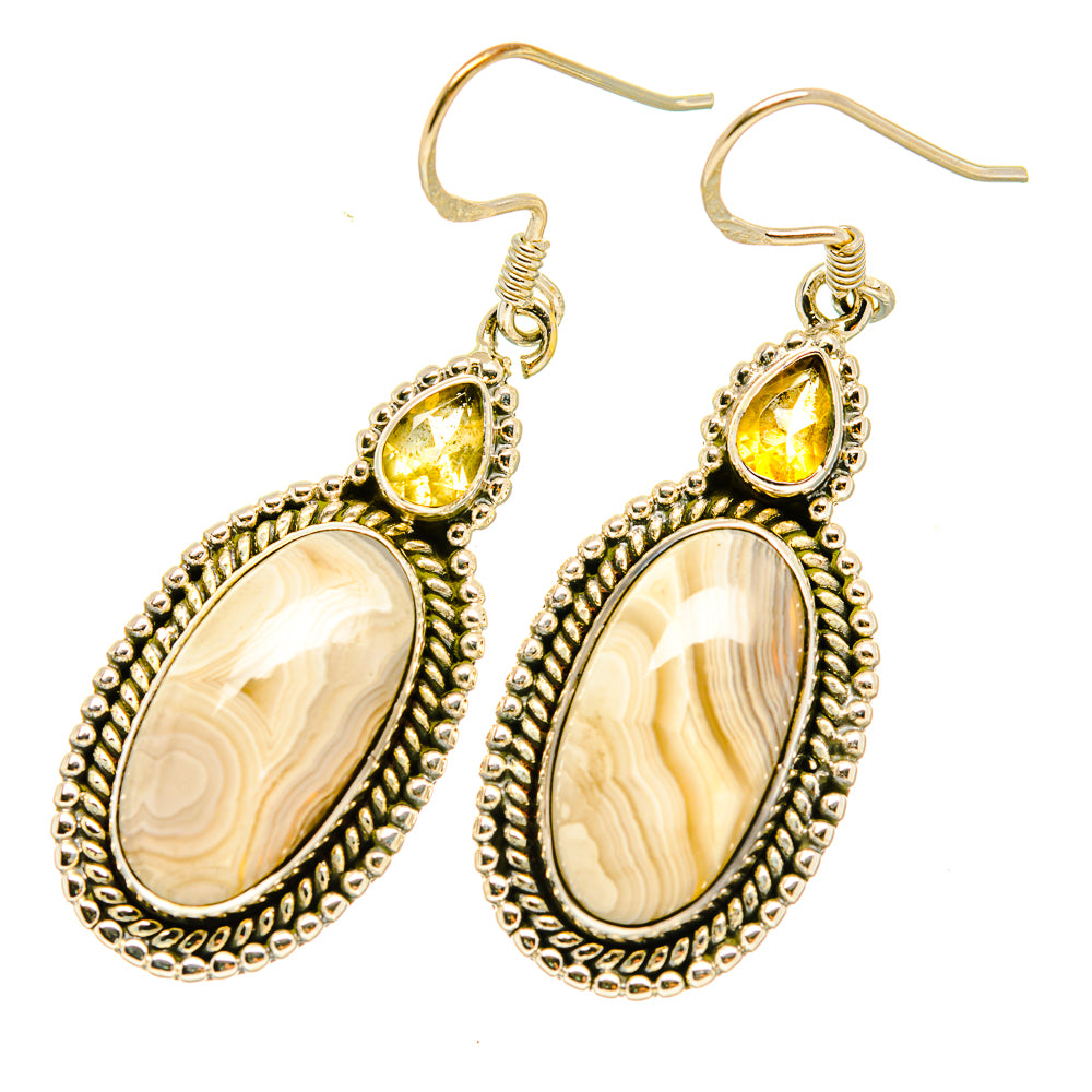 Laguna Lace Agate Earrings handcrafted by Anasilvercos - EARR418433