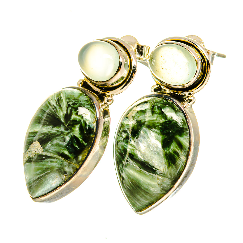 Seraphinite Earrings handcrafted by Anasilvercos - EARR418434