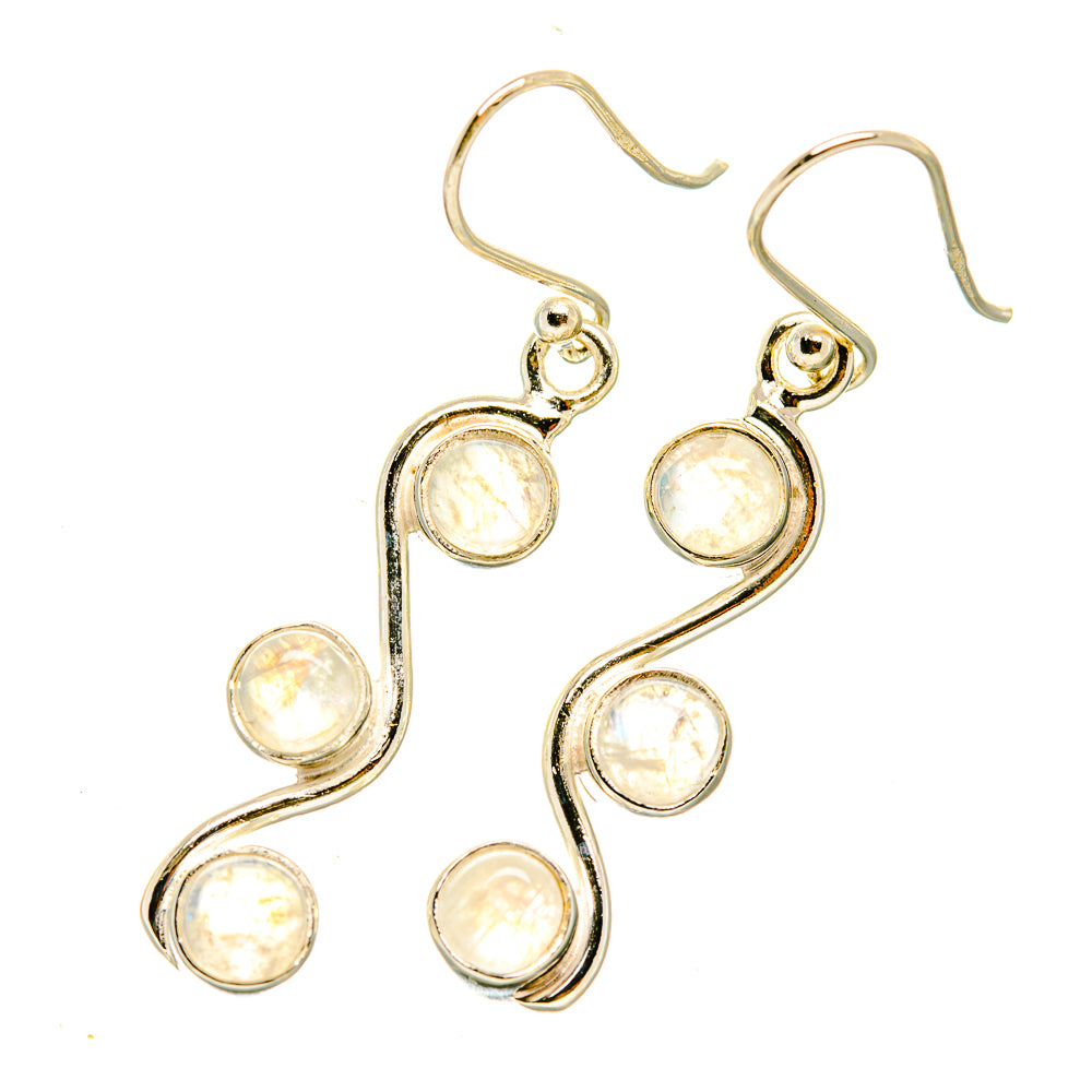 Rainbow Moonstone Earrings handcrafted by Anasilvercos - EARR418461