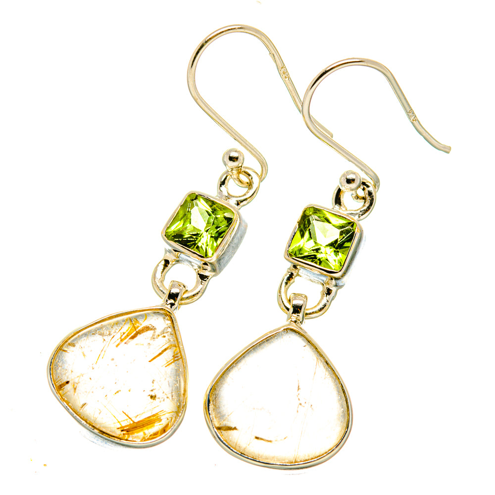 Rutilated Quartz Earrings handcrafted by Anasilvercos - EARR418462