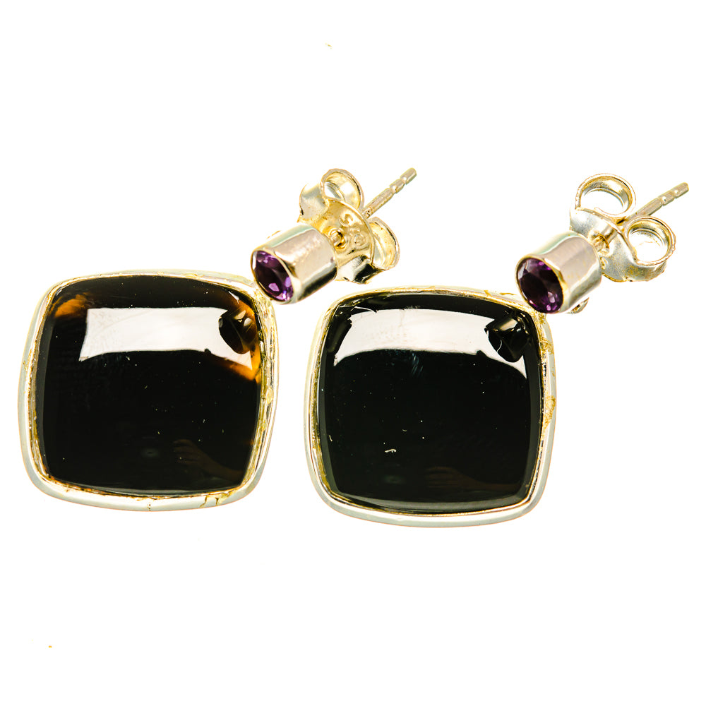 Black Onyx Earrings handcrafted by Anasilvercos - EARR418463