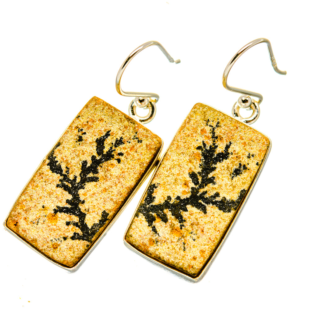 Germany Psilomelane Dendrite Earrings handcrafted by Anasilvercos - EARR418484