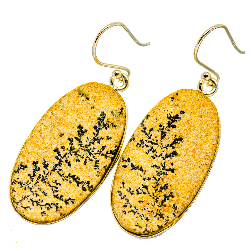 Germany Psilomelane Dendrite Earrings handcrafted by Anasilvercos - EARR418489