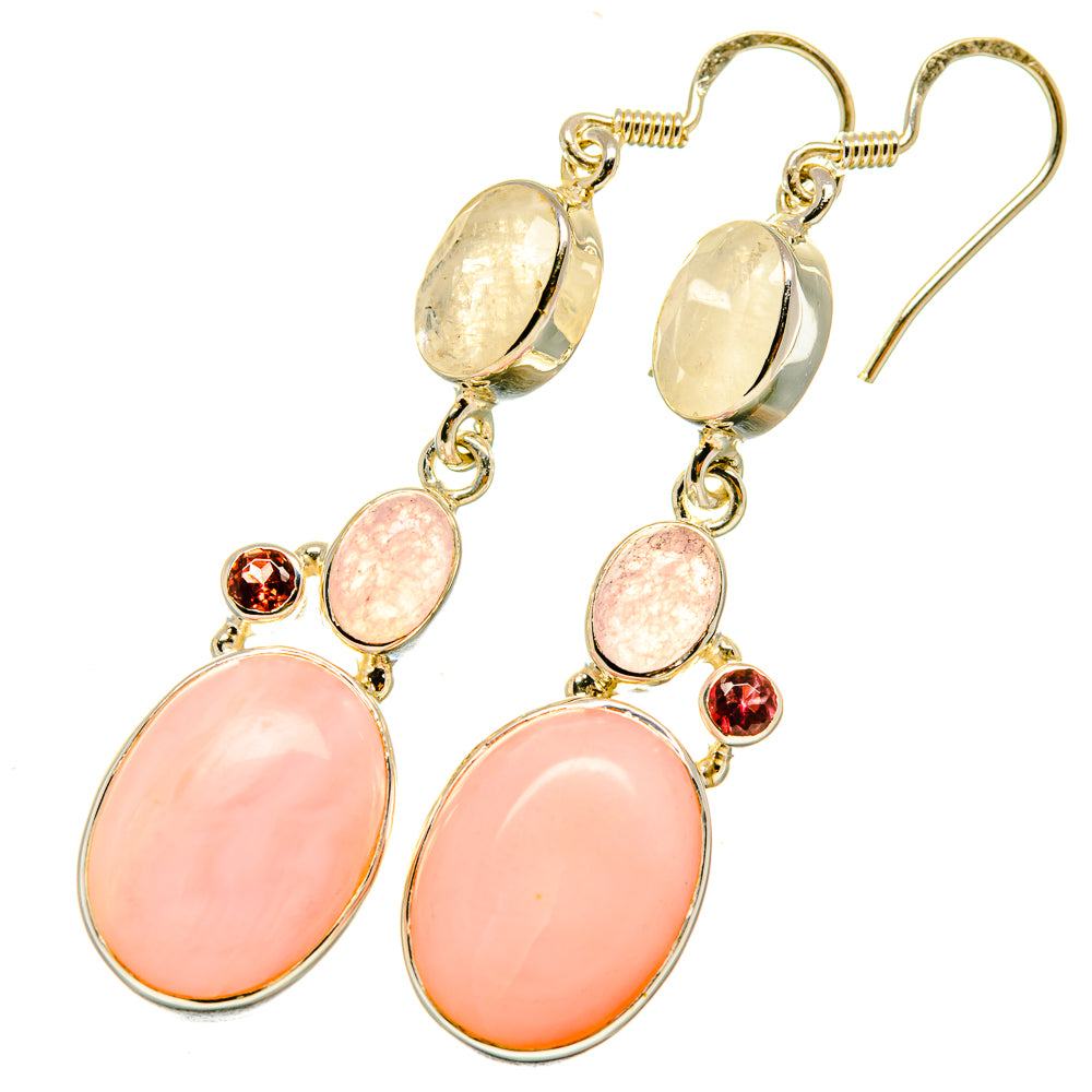 Pink Opal Earrings handcrafted by Anasilvercos - EARR418493