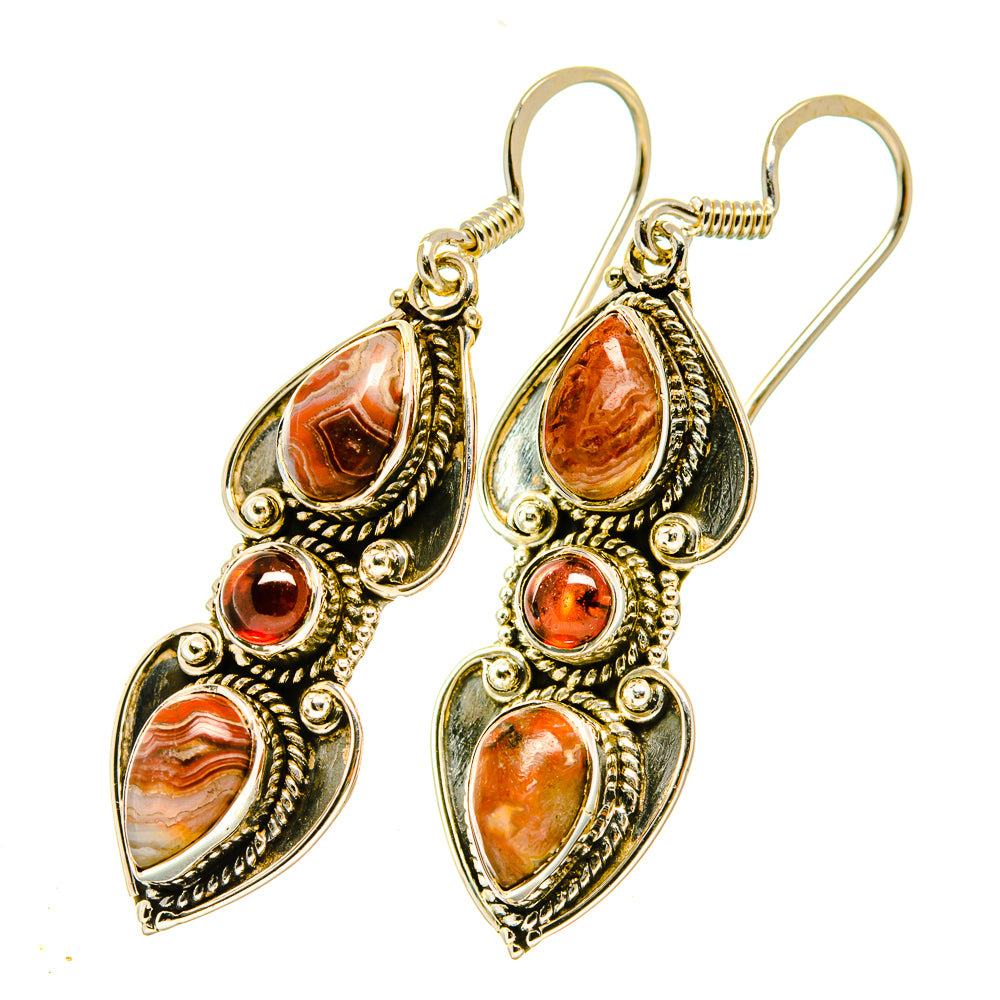 Crazy Lace Agate Earrings handcrafted by Anasilvercos - EARR418498