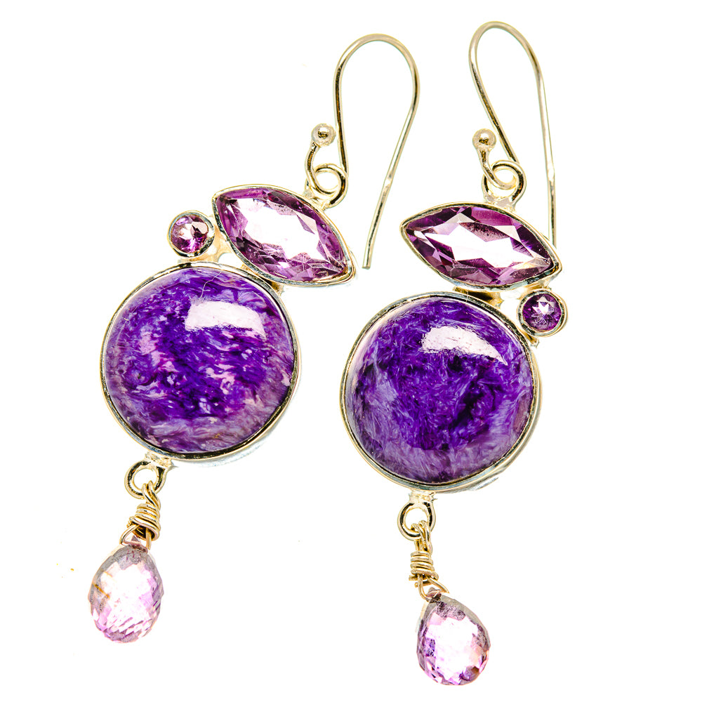 Charoite Earrings handcrafted by Anasilvercos - EARR418505