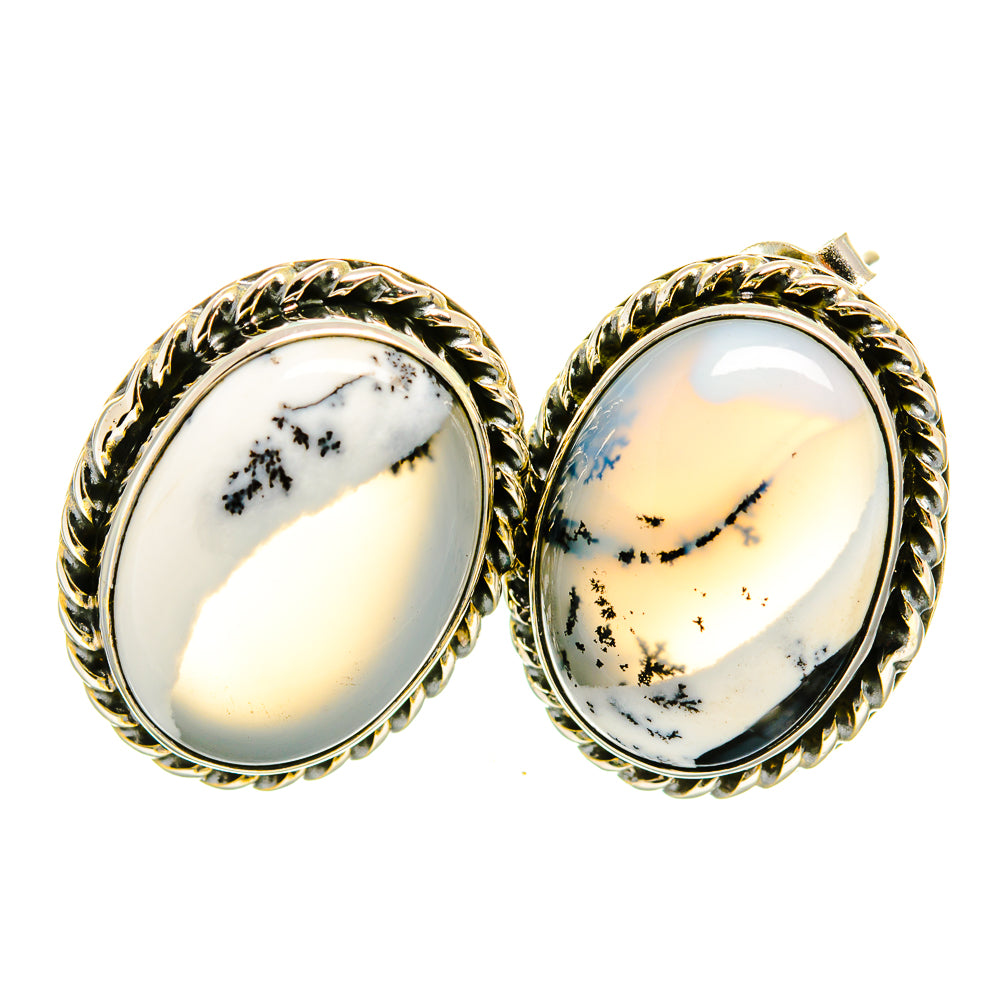 Dendritic Opal Earrings handcrafted by Anasilvercos - EARR418514