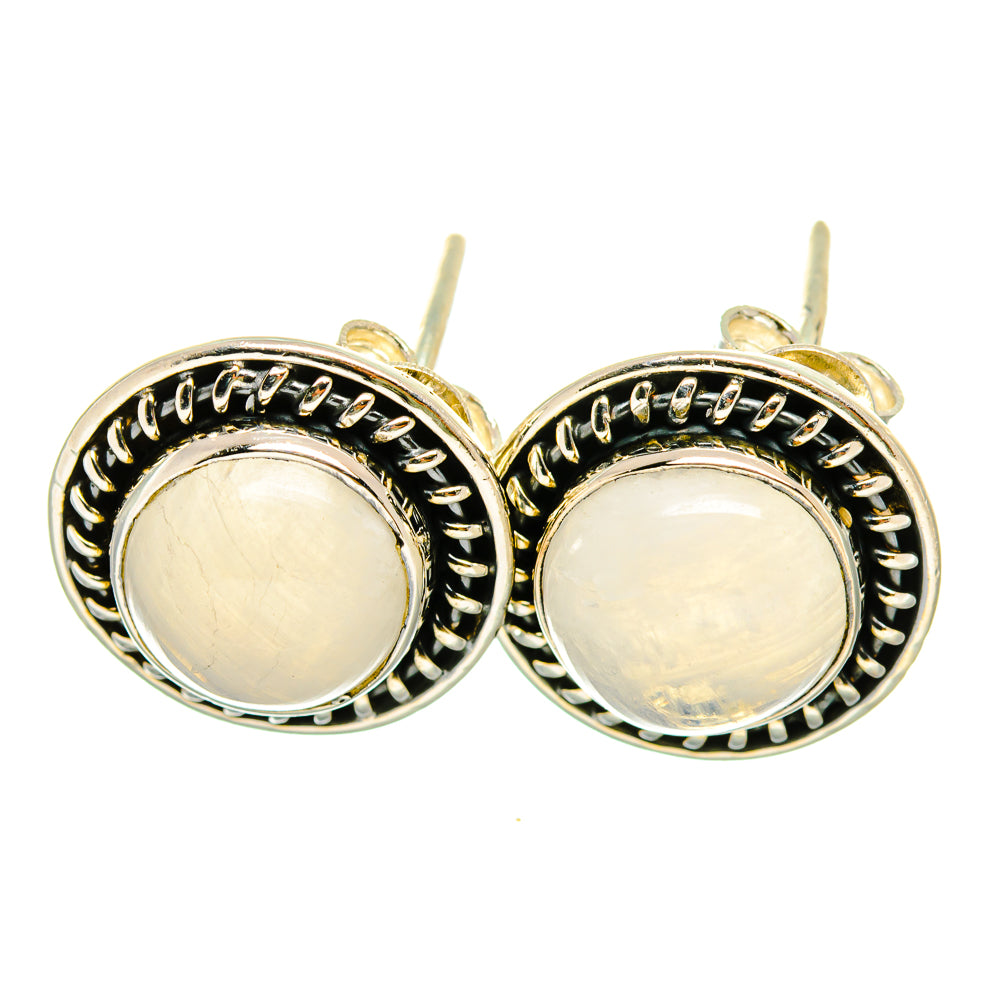 Rainbow Moonstone Earrings handcrafted by Anasilvercos - EARR418517