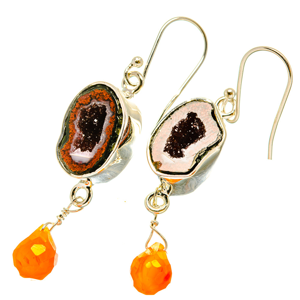 Coconut Geode Druzy Earrings handcrafted by Anasilvercos - EARR418520