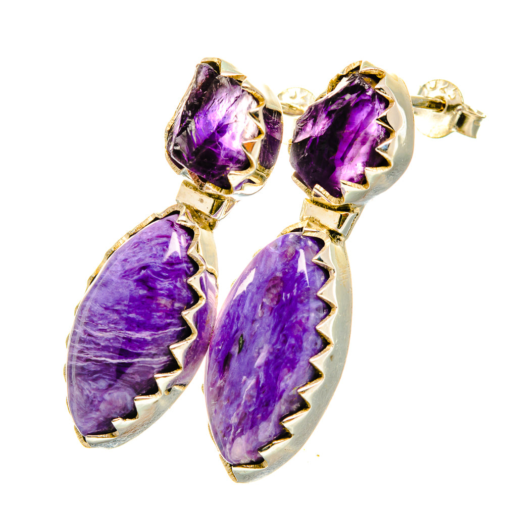 Charoite Earrings handcrafted by Anasilvercos - EARR418523