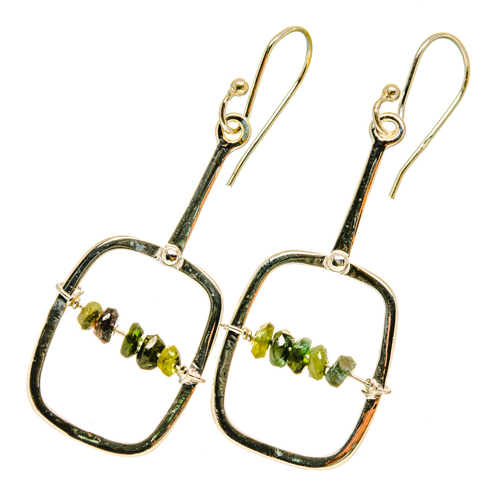 Green Tourmaline Earrings handcrafted by Anasilvercos - EARR418534