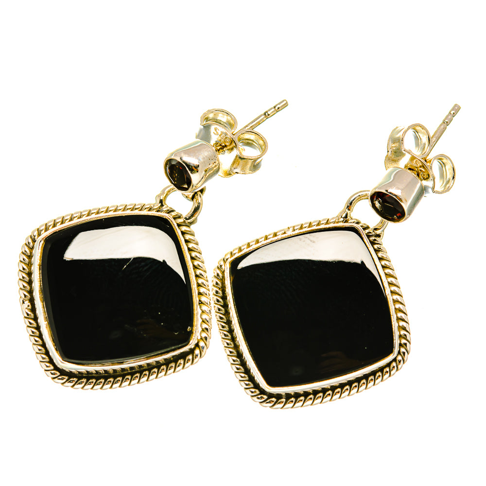 Black Onyx Earrings handcrafted by Anasilvercos - EARR418540