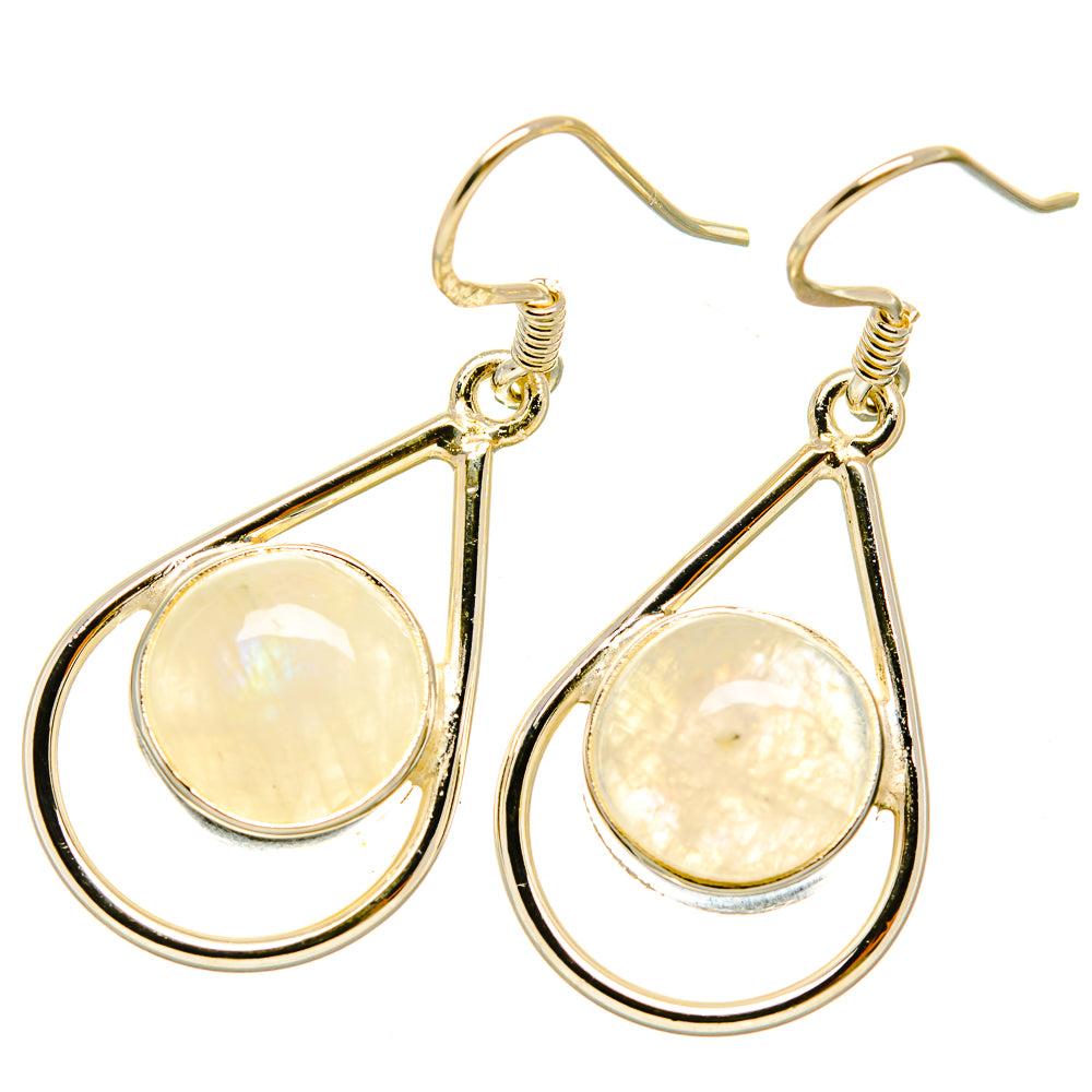 Rainbow Moonstone Earrings handcrafted by Anasilvercos - EARR418544