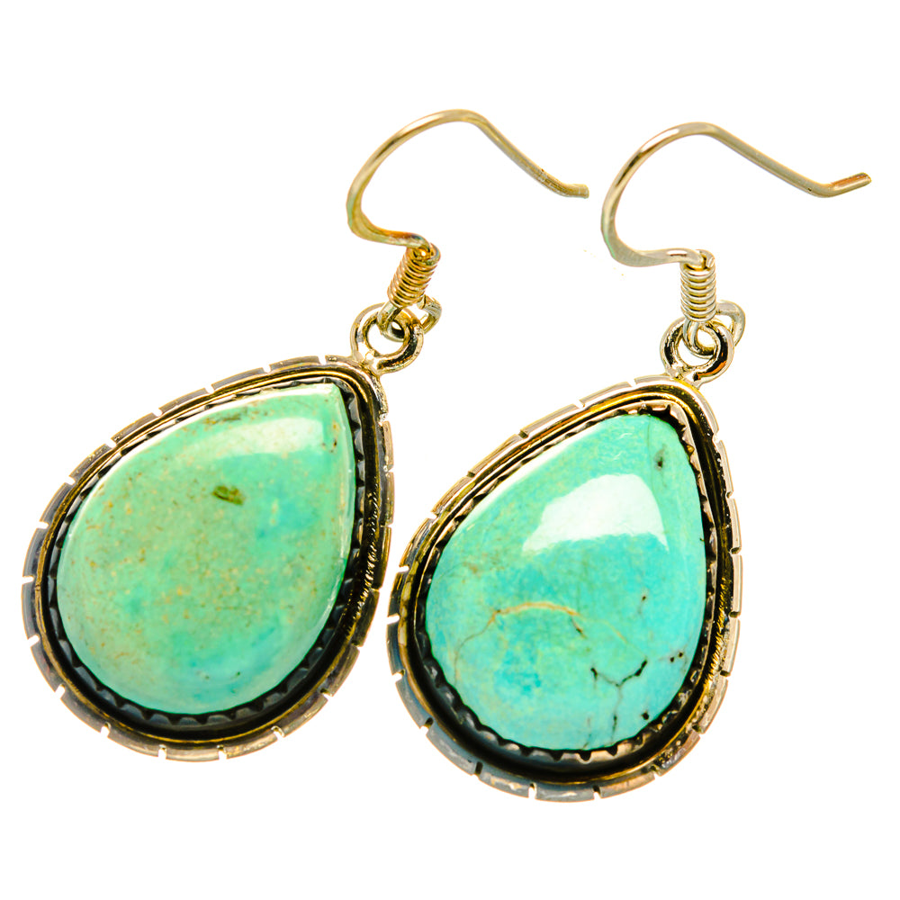 Tibetan Turquoise Earrings handcrafted by Anasilvercos - EARR418548