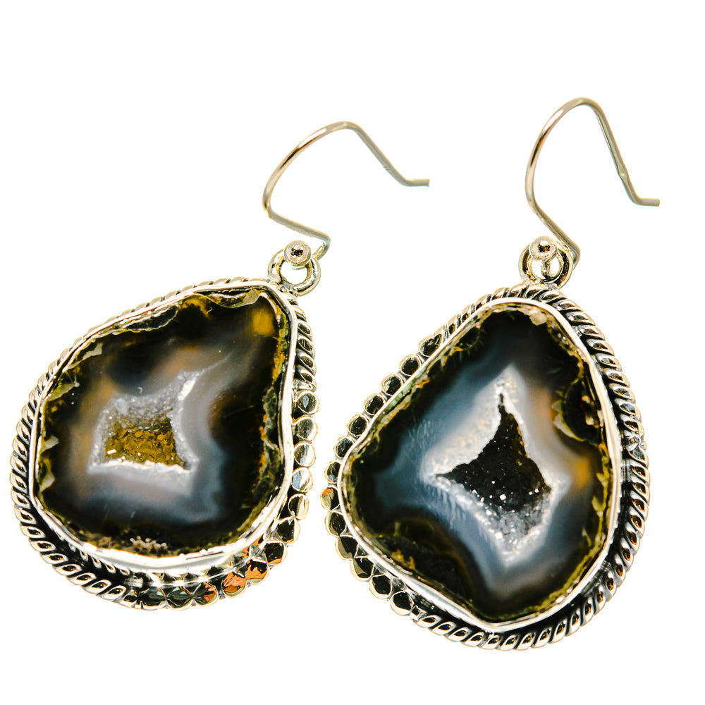 Coconut Geode Druzy Earrings handcrafted by Anasilvercos - EARR418575