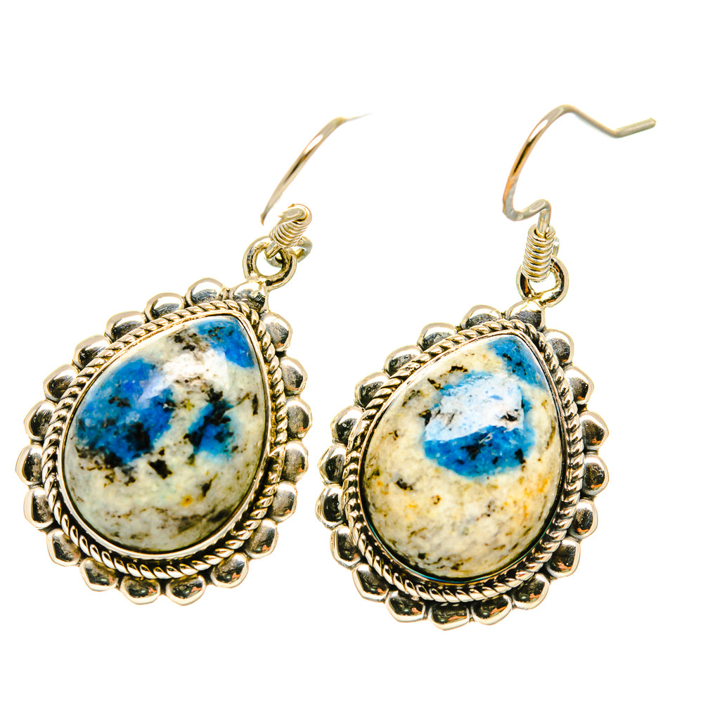 K2 Blue Azurite Earrings handcrafted by Anasilvercos - EARR418576