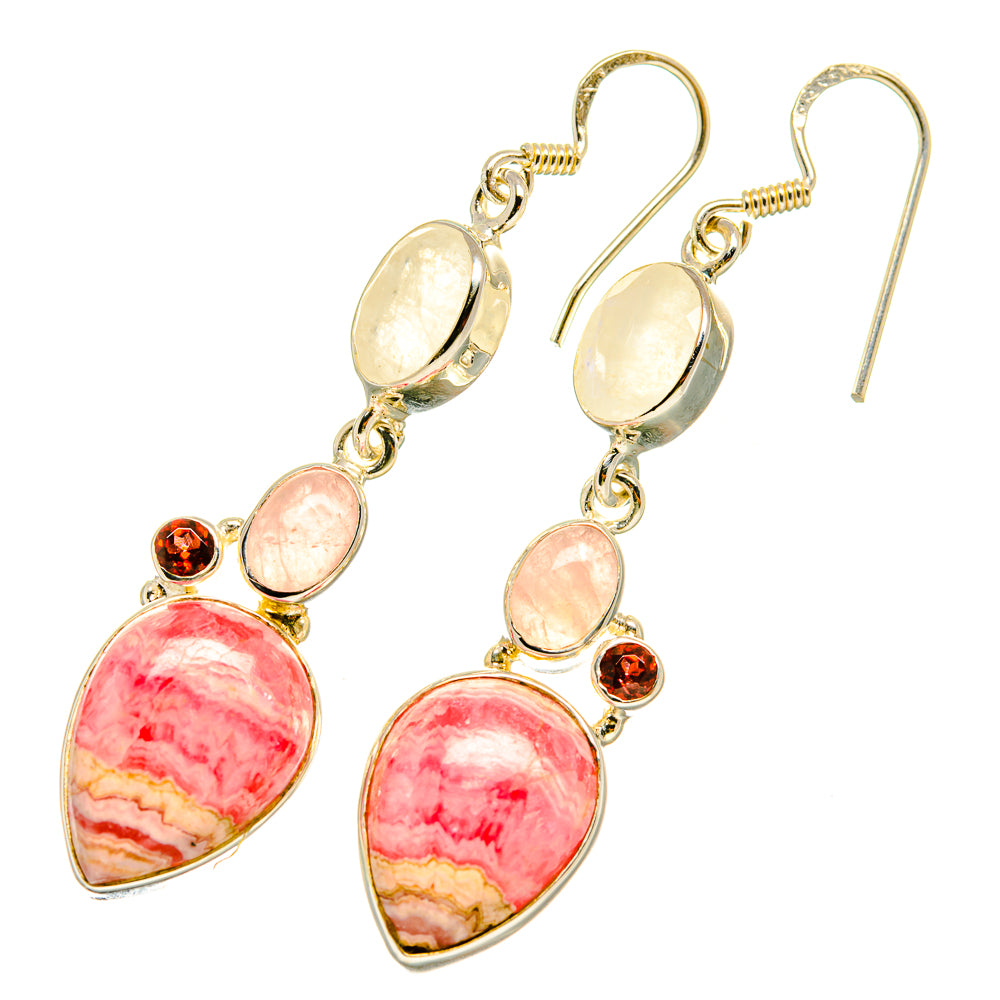 Rhodochrosite Earrings handcrafted by Anasilvercos - EARR418583