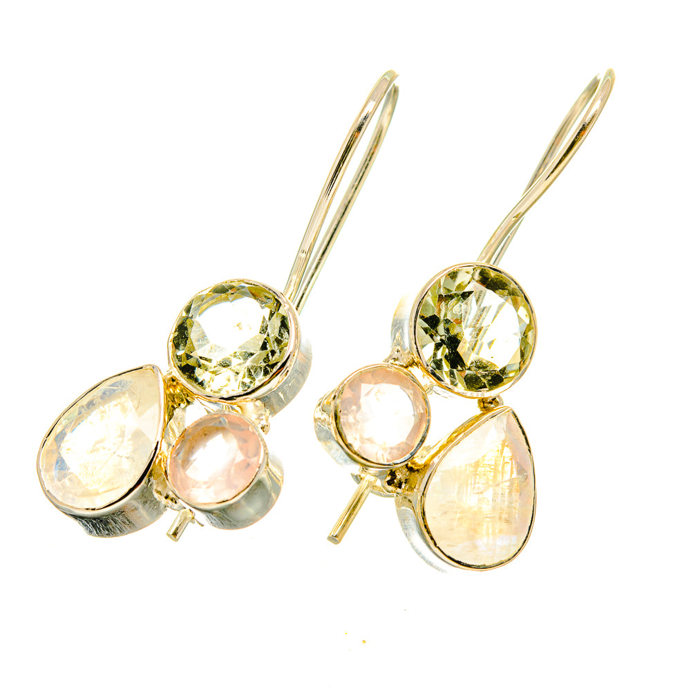 Rainbow Moonstone Earrings handcrafted by Anasilvercos - EARR418584