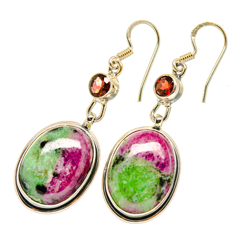Ruby Zoisite Earrings handcrafted by Anasilvercos - EARR418591