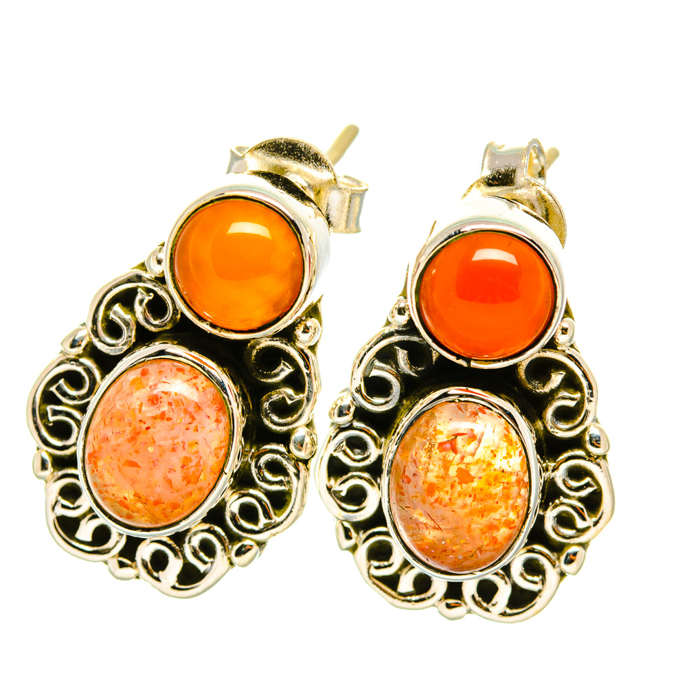 Sunstone Earrings handcrafted by Anasilvercos - EARR418600