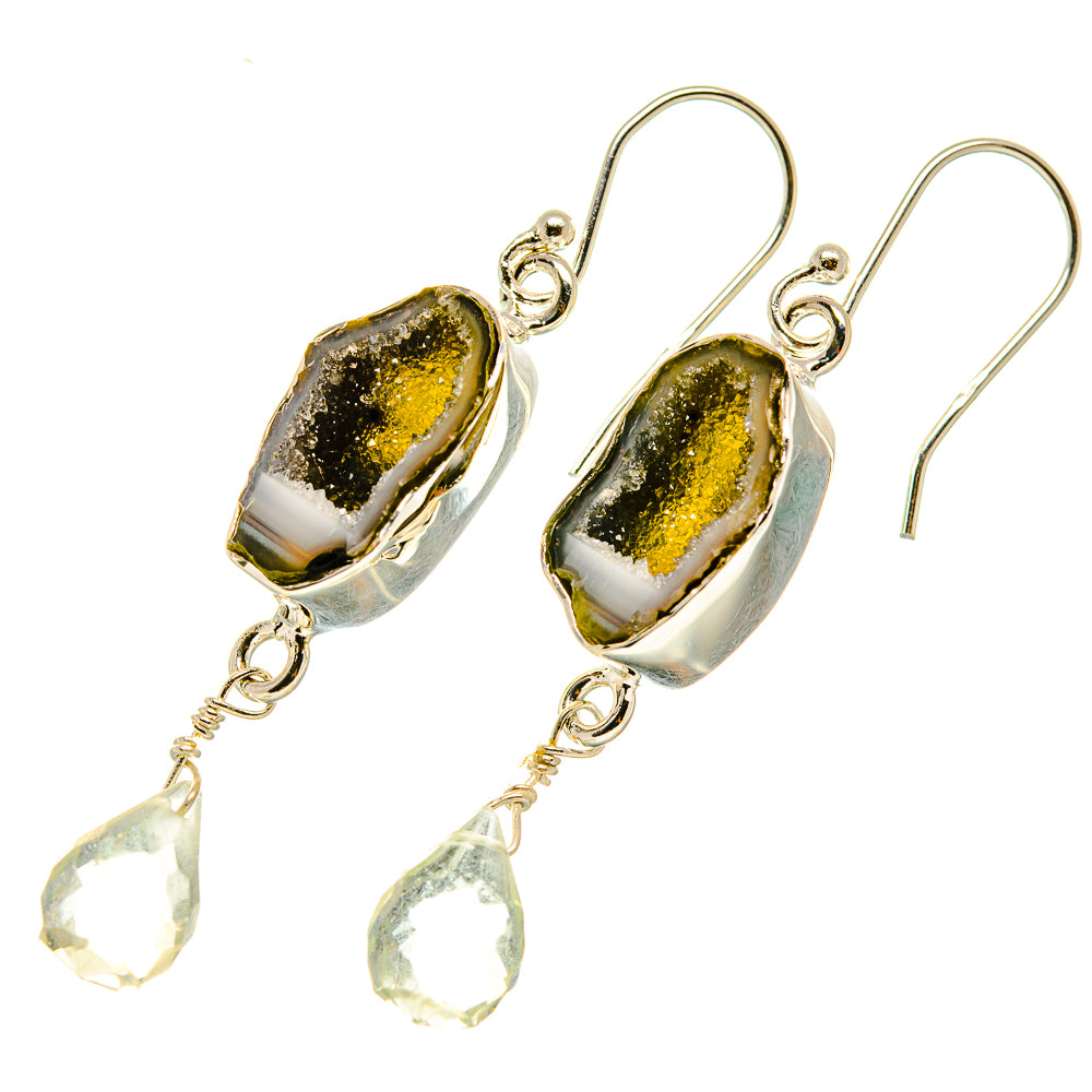 Coconut Geode Druzy Earrings handcrafted by Anasilvercos - EARR418613