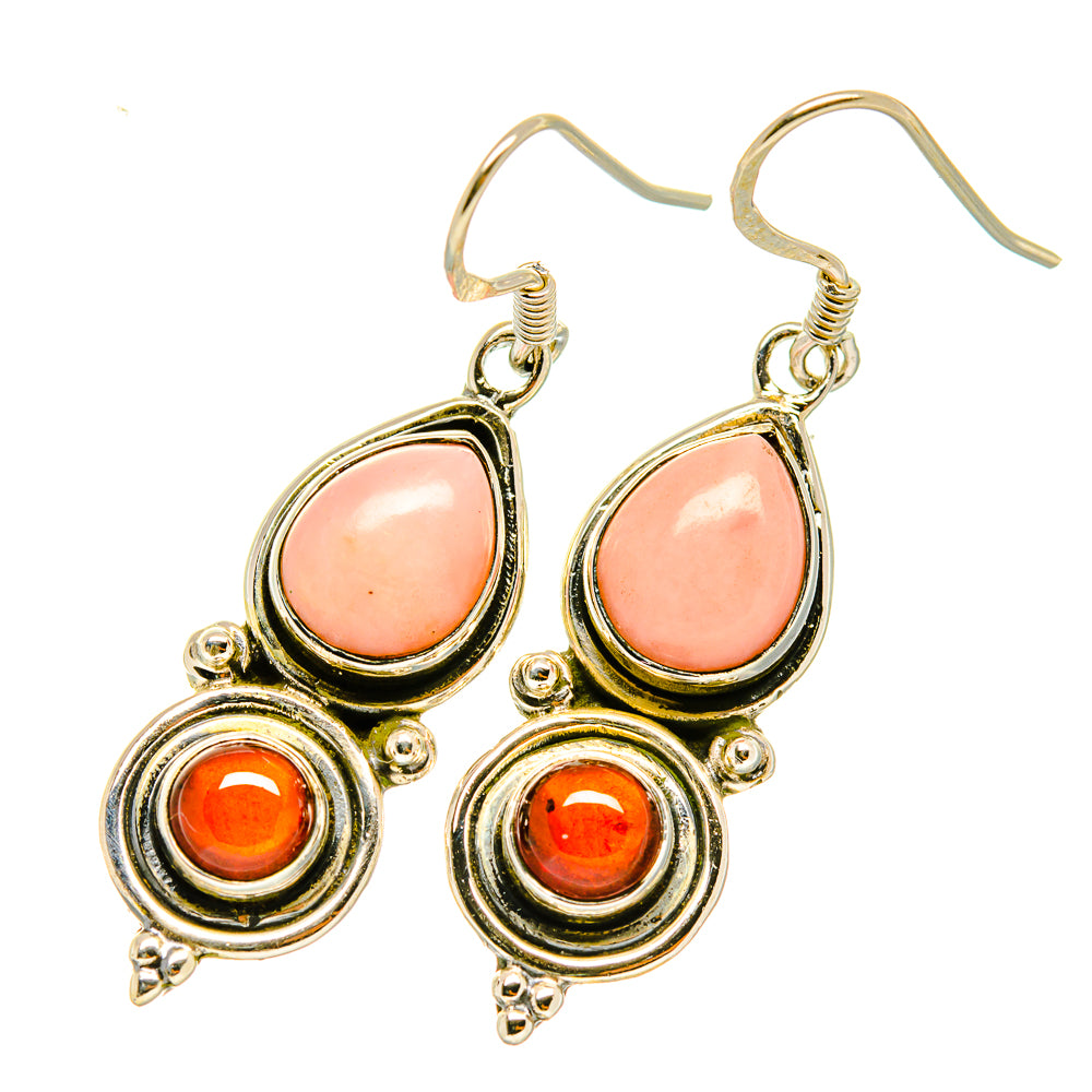 Pink Opal Earrings handcrafted by Anasilvercos - EARR418616