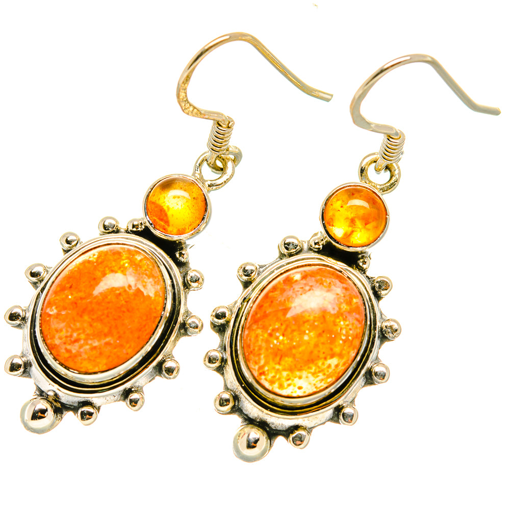 Sunstone Earrings handcrafted by Anasilvercos - EARR418637