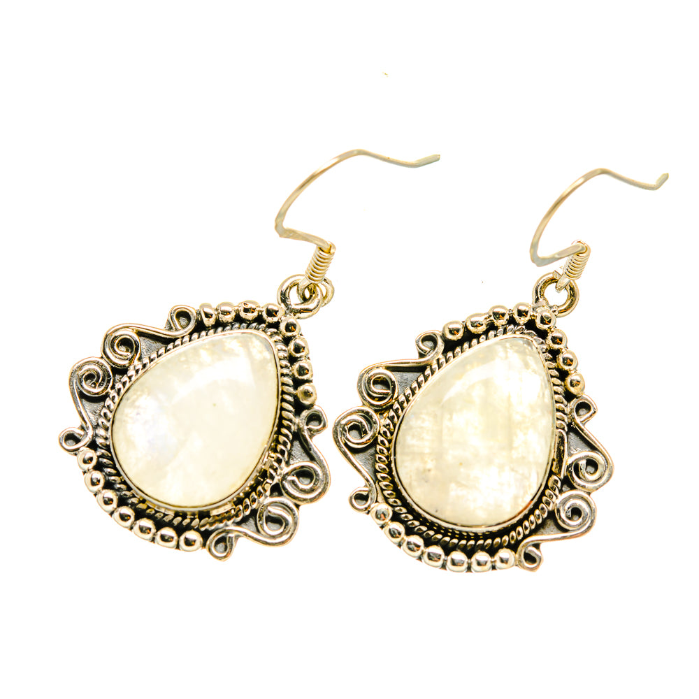 Rainbow Moonstone Earrings handcrafted by Anasilvercos - EARR418645