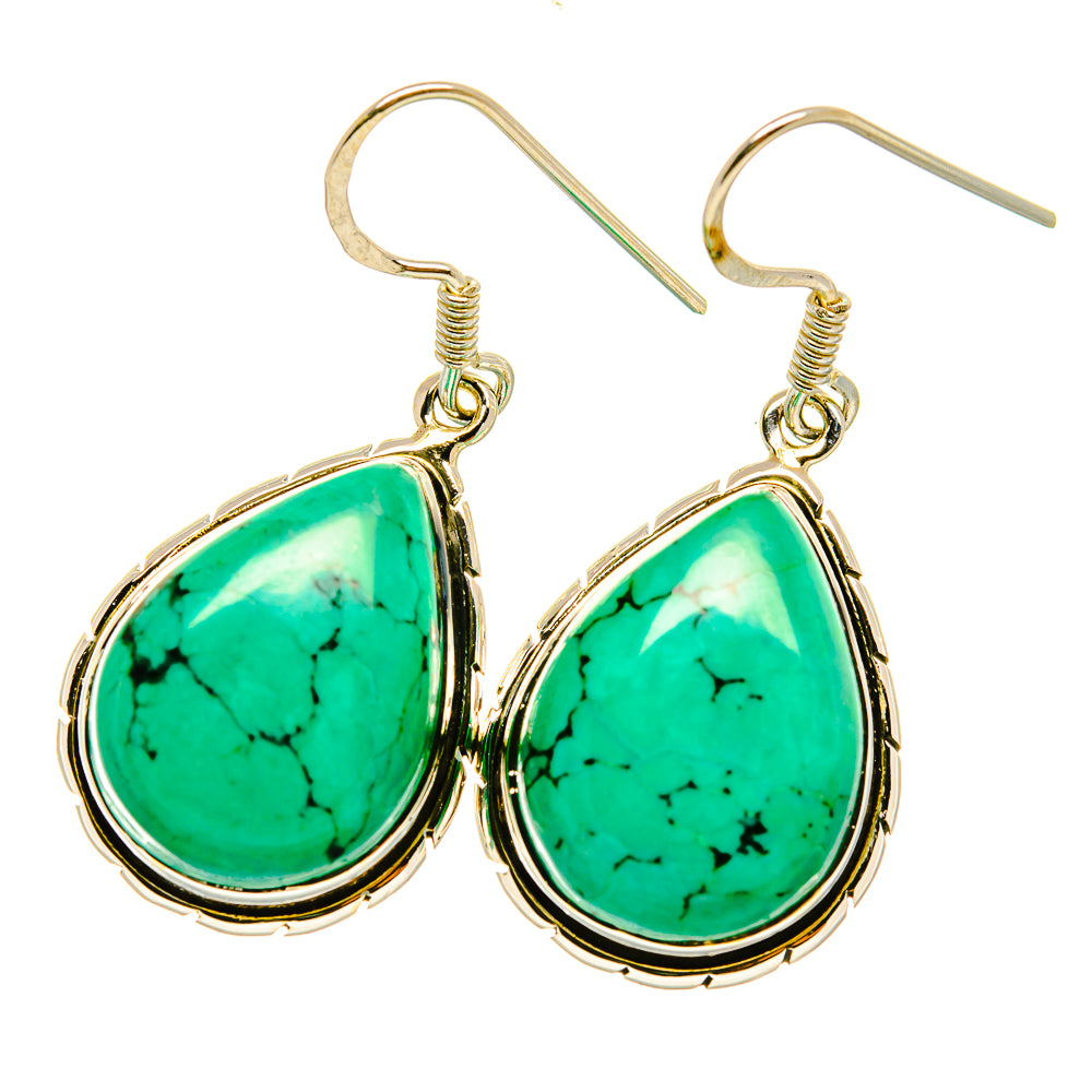 Tibetan Turquoise Earrings handcrafted by Anasilvercos - EARR418652