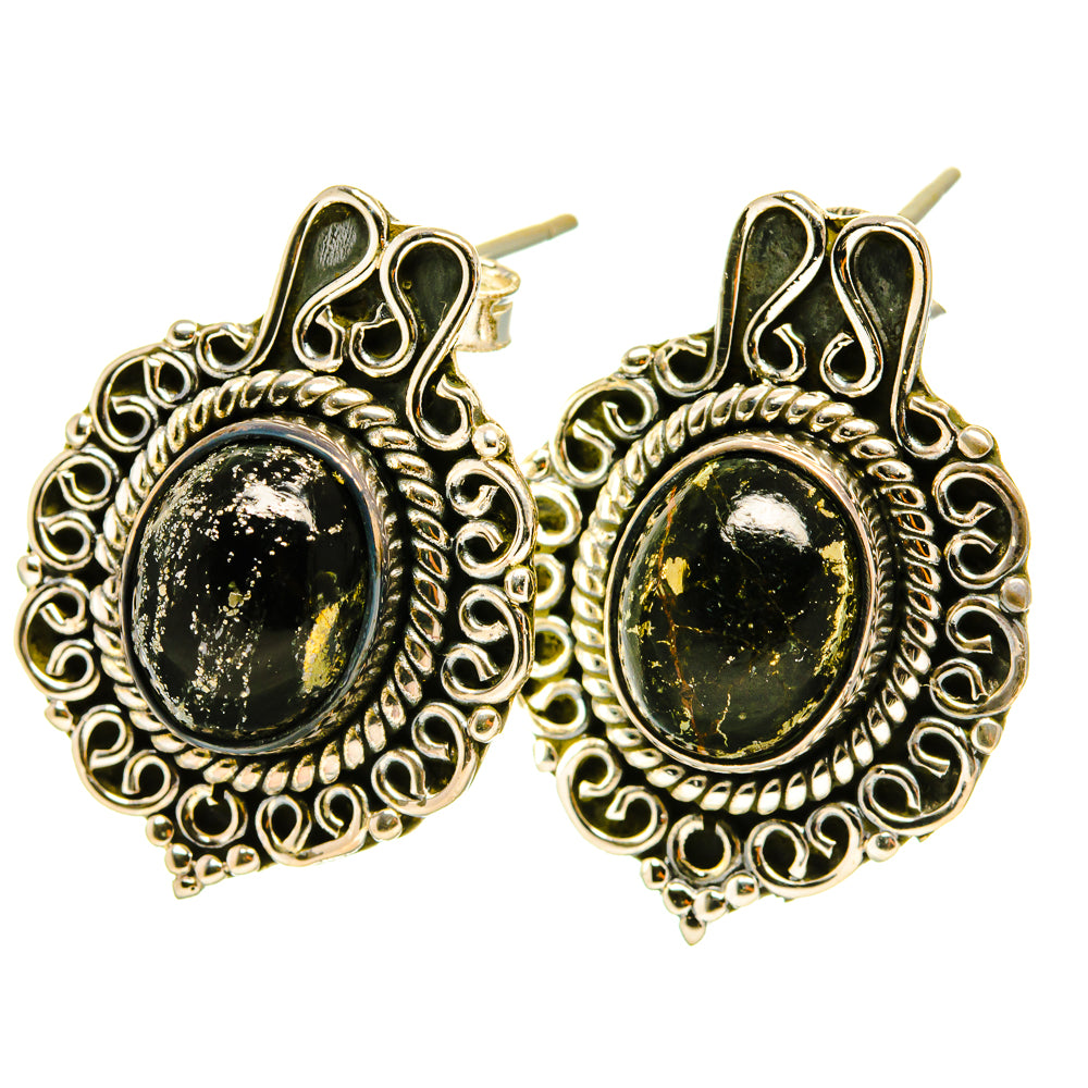 Golden Seraphinite Earrings handcrafted by Anasilvercos - EARR418655
