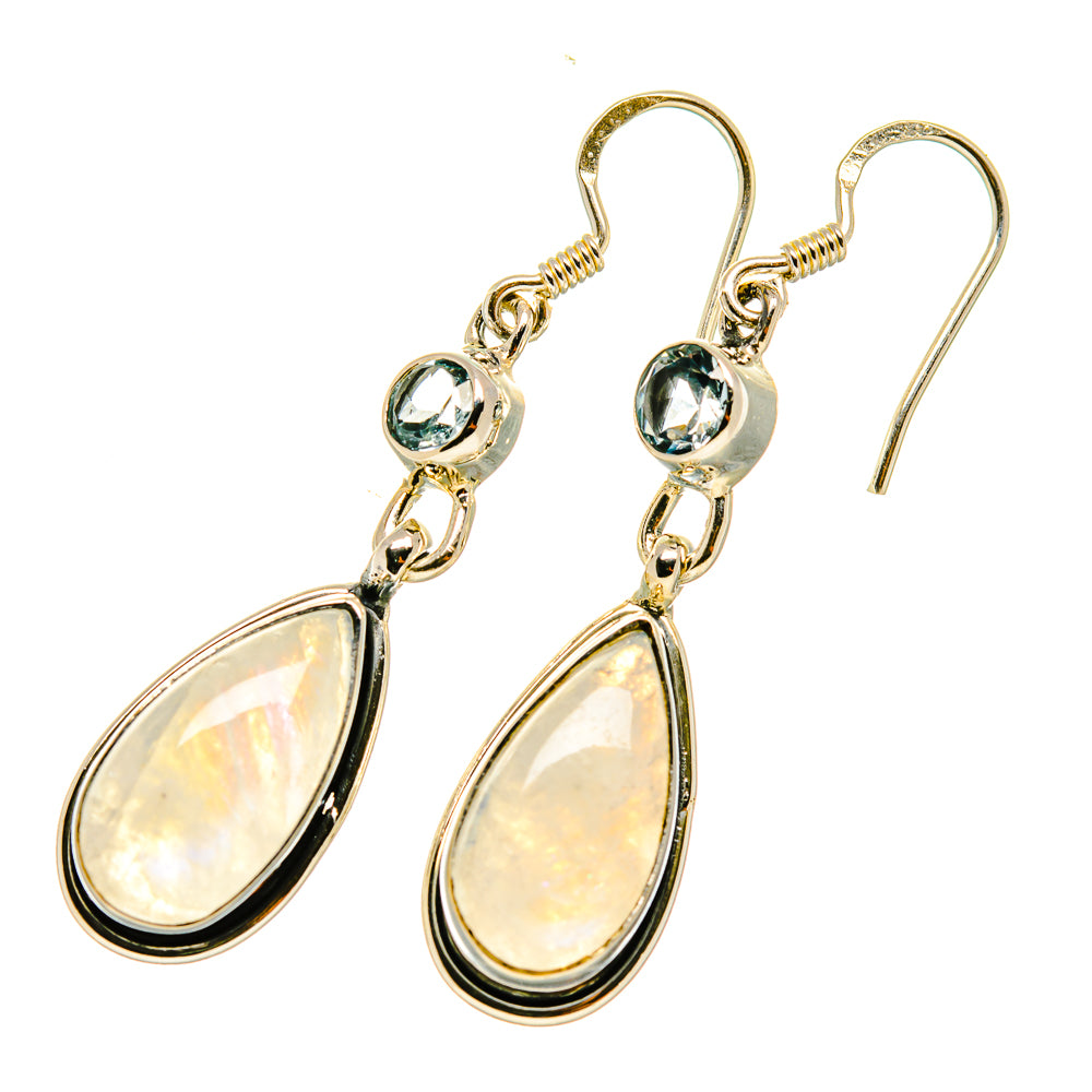 Rainbow Moonstone Earrings handcrafted by Anasilvercos - EARR418659