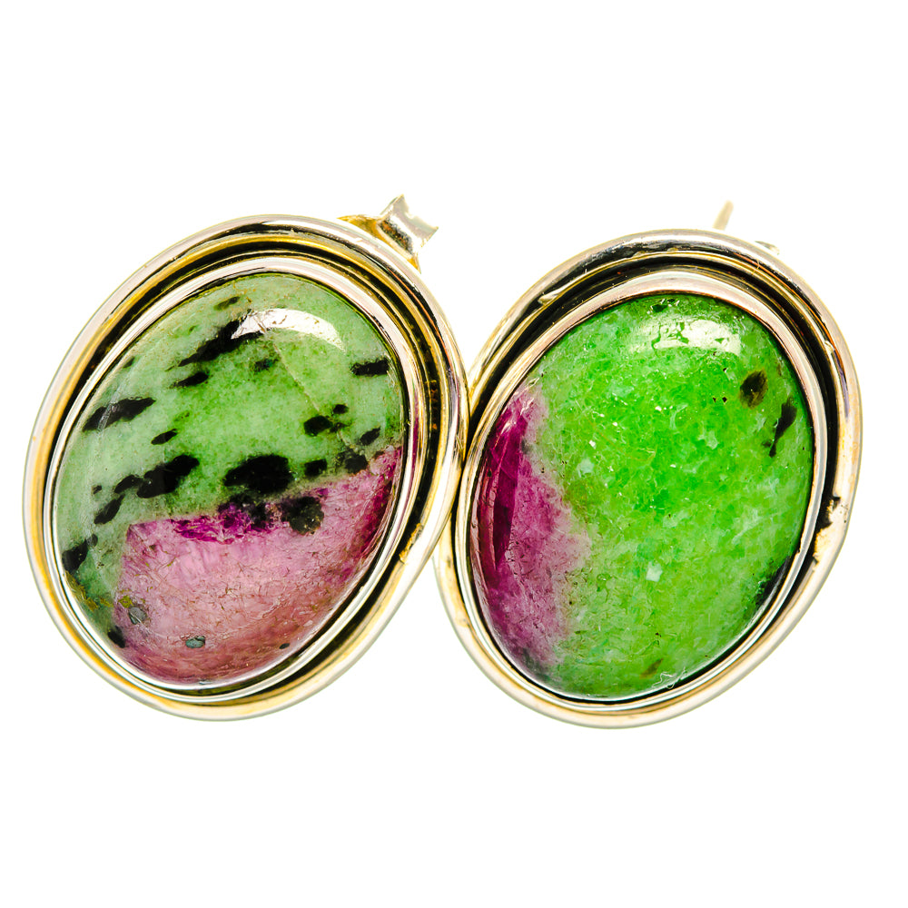 Ruby Zoisite Earrings handcrafted by Anasilvercos - EARR418667