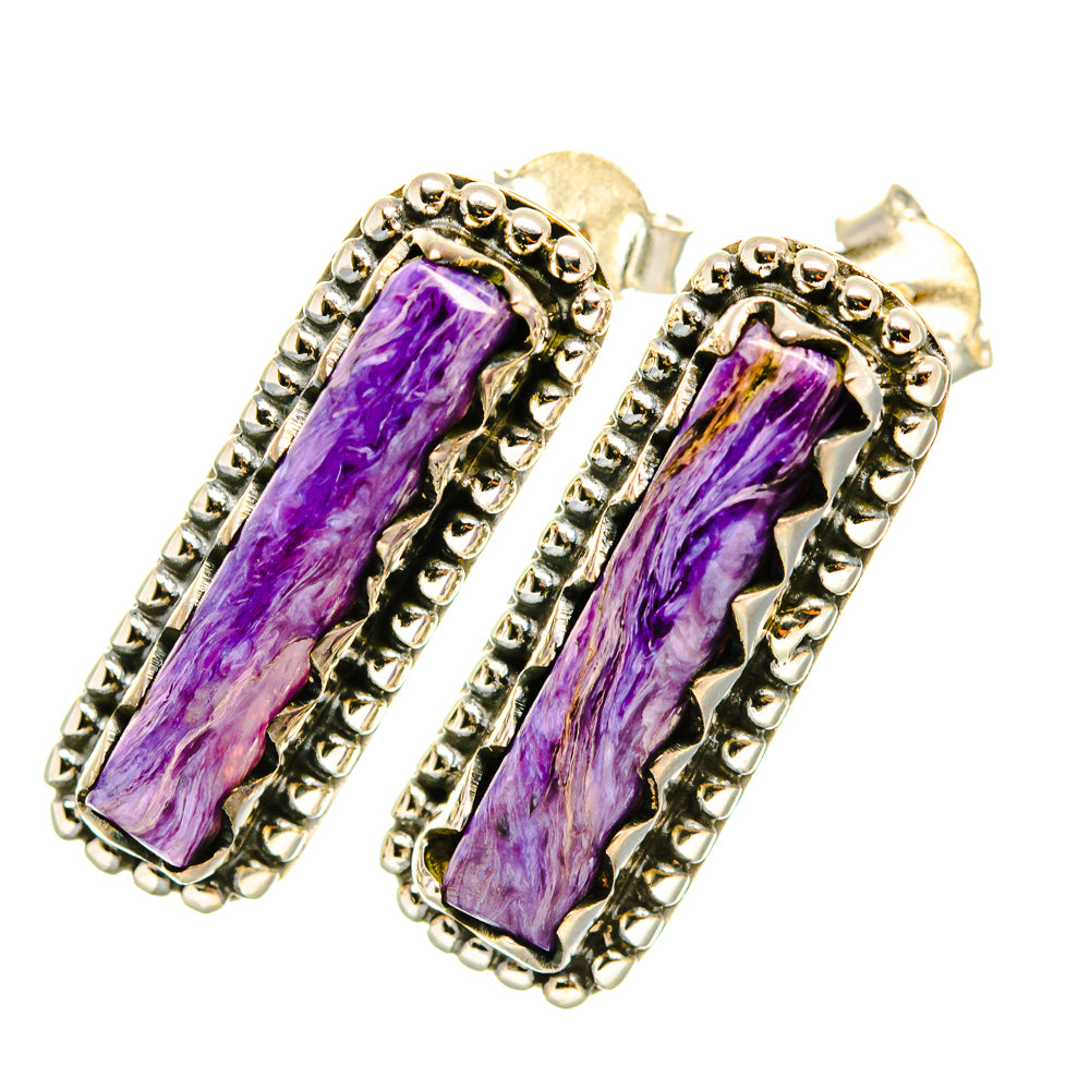 Charoite Earrings handcrafted by Anasilvercos - EARR418672