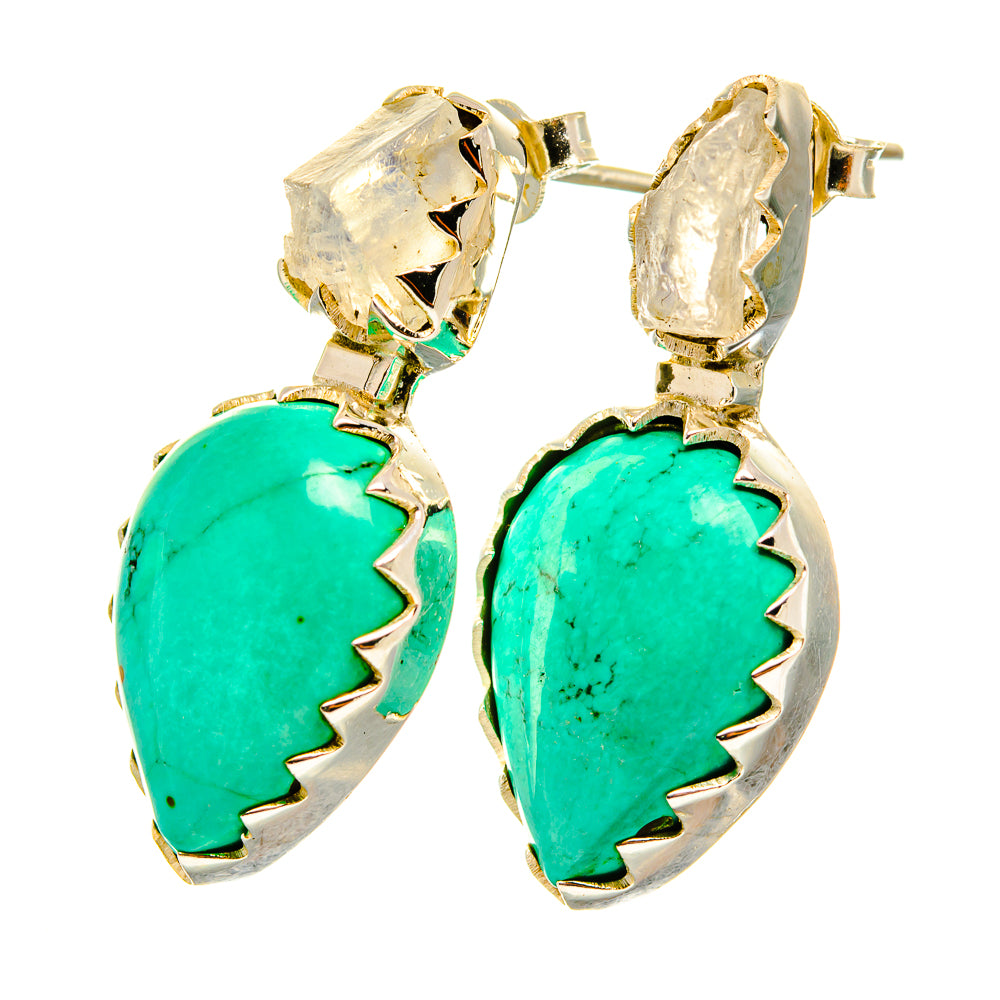 Arizona Turquoise Earrings handcrafted by Anasilvercos - EARR418674