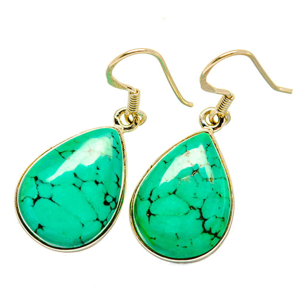 Tibetan Turquoise Earrings handcrafted by Anasilvercos - EARR418686