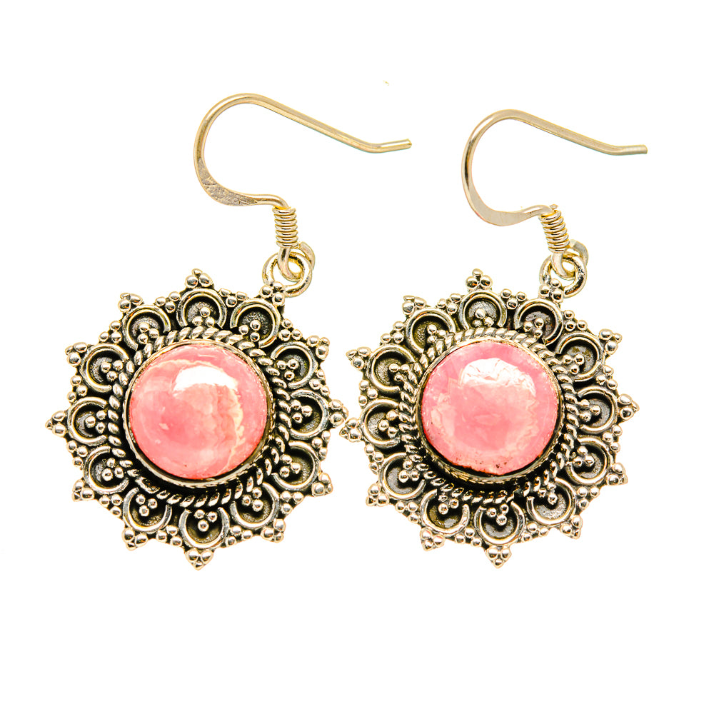 Rhodochrosite Earrings handcrafted by Anasilvercos - EARR418693