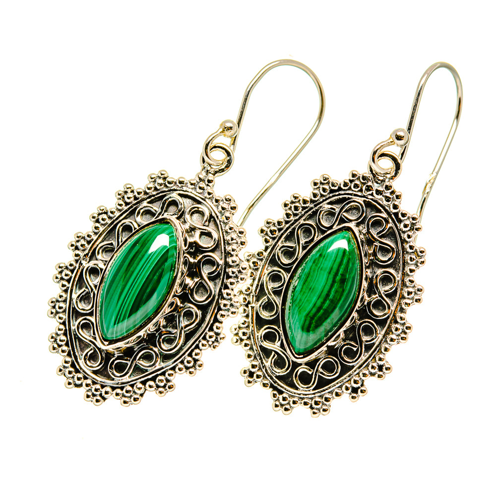 Malachite Earrings handcrafted by Anasilvercos - EARR418695