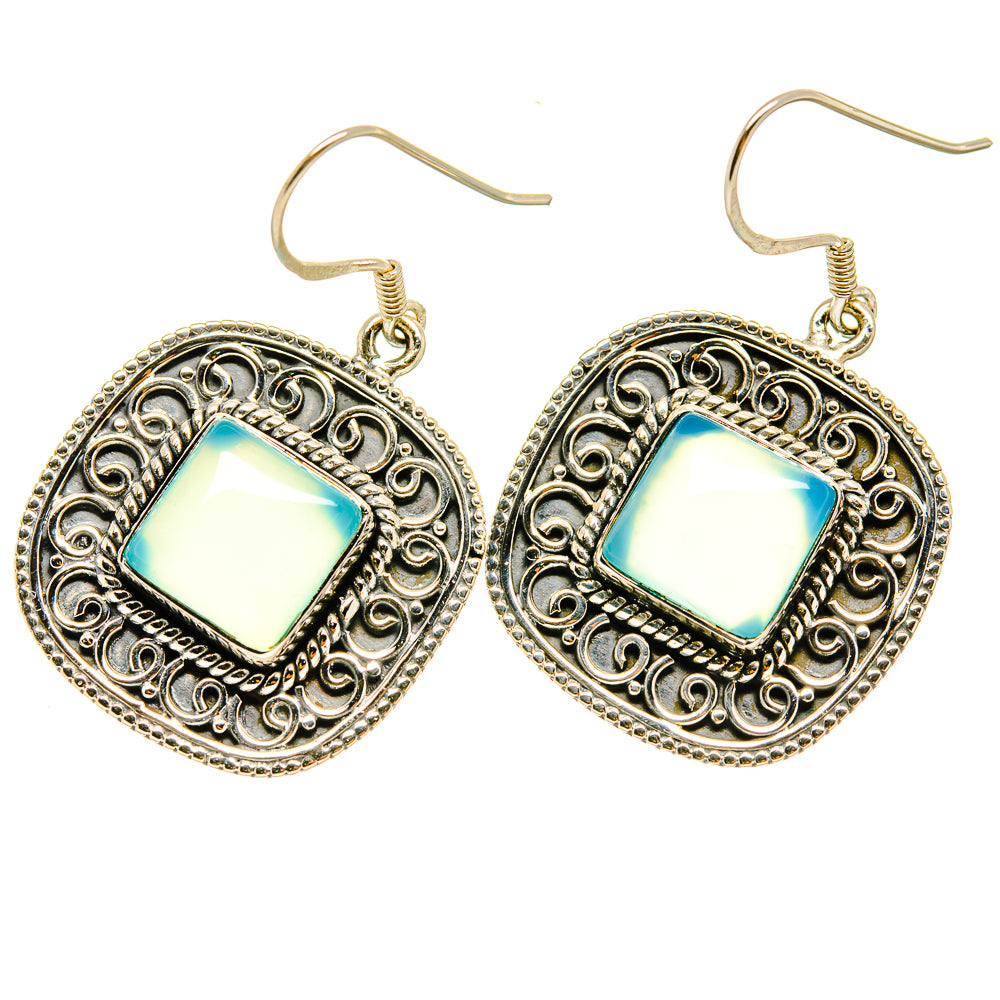 Aqua Chalcedony Earrings handcrafted by Anasilvercos - EARR418708