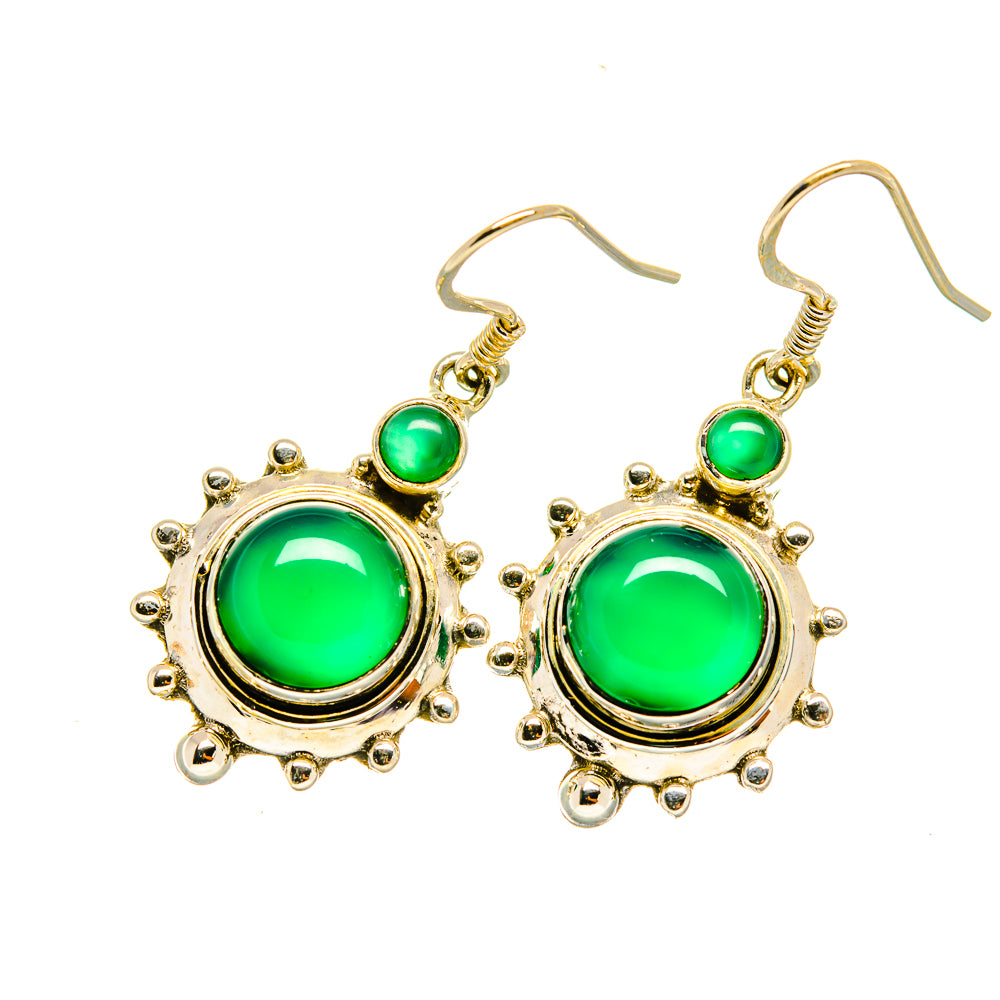 Green Onyx Earrings handcrafted by Anasilvercos - EARR418722