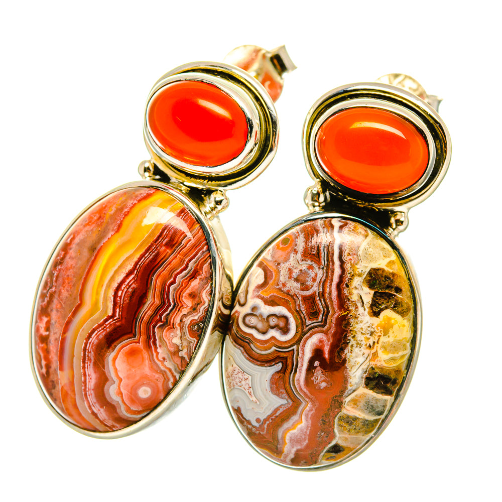 Crazy Lace Agate Earrings handcrafted by Anasilvercos - EARR418723