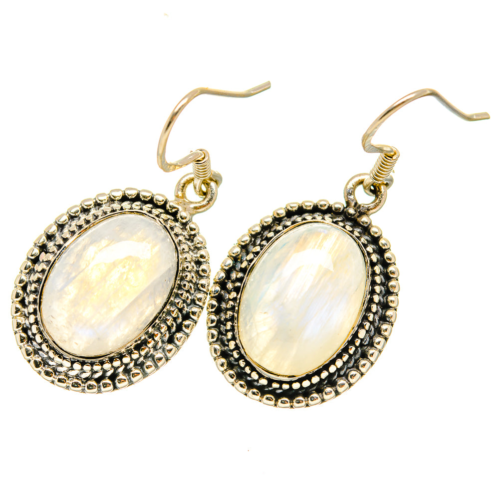 Rainbow Moonstone Earrings handcrafted by Anasilvercos - EARR418750