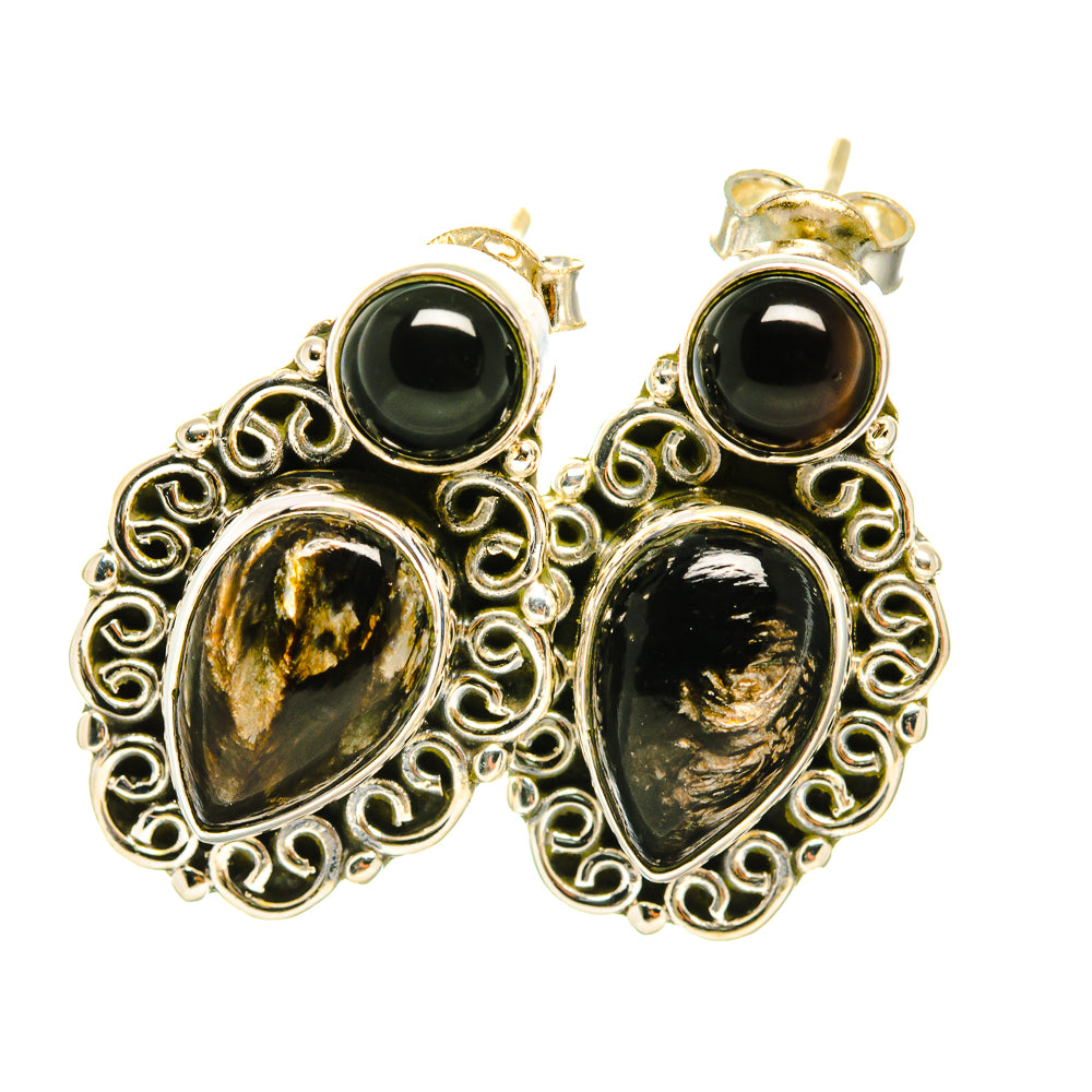 Golden Seraphinite Earrings handcrafted by Anasilvercos - EARR418755