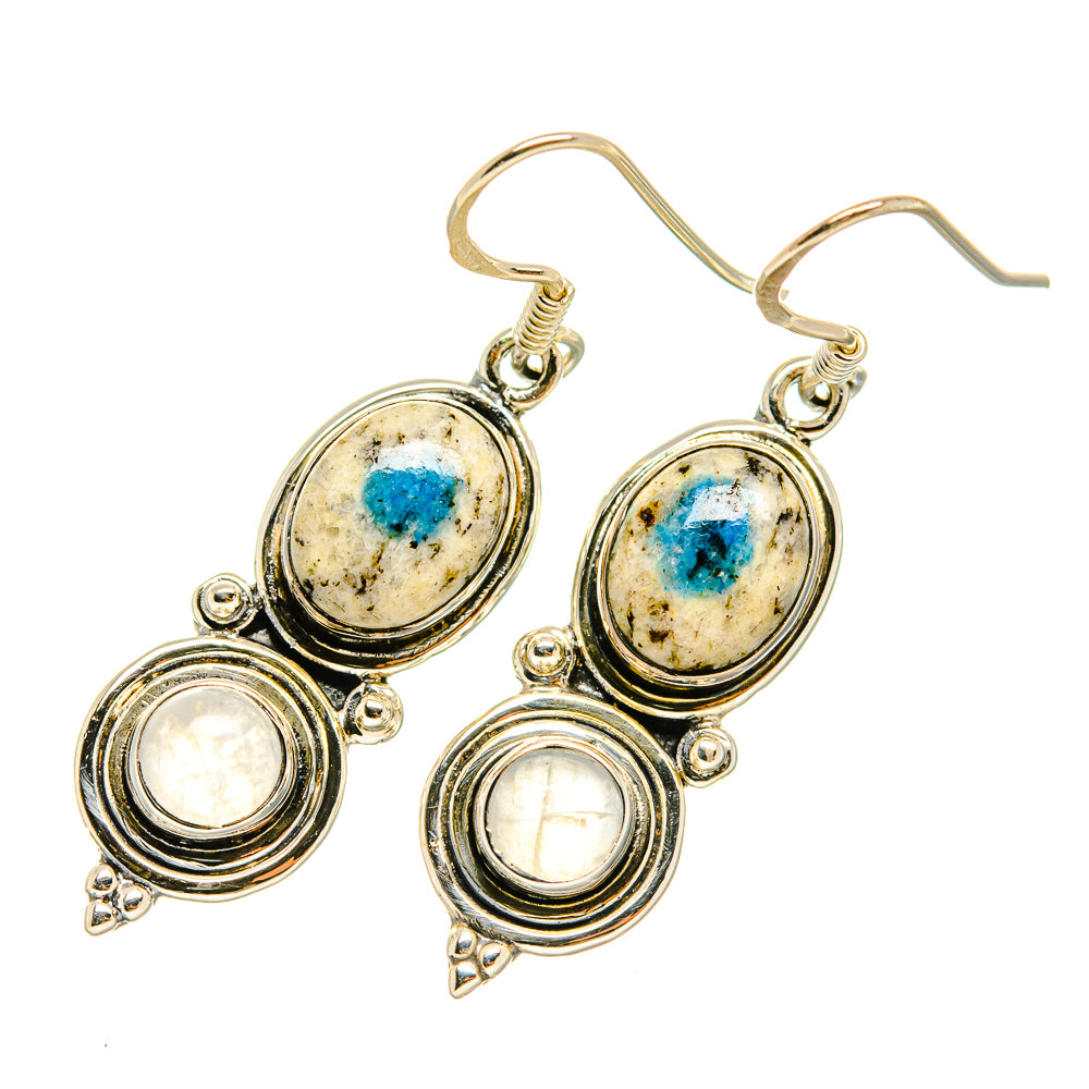 K2 Blue Azurite Earrings handcrafted by Anasilvercos - EARR418758