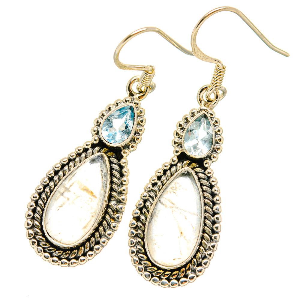 Rainbow Moonstone Earrings handcrafted by Anasilvercos - EARR418767